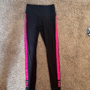 VS PINK black and pink leggings